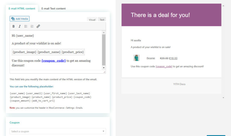 Promotional email settings