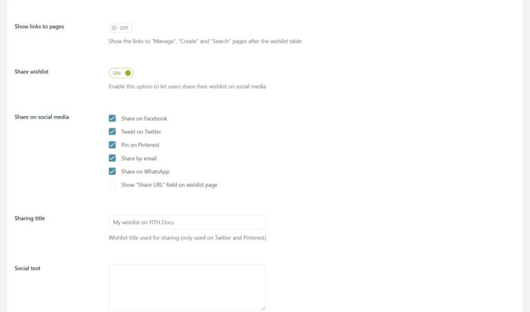 Wishlist page options (3/8)