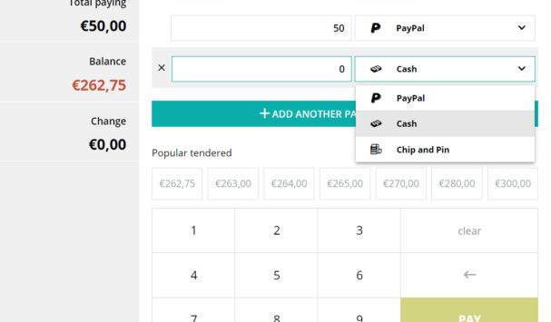 Payment screen