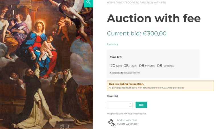 Auction with a fee