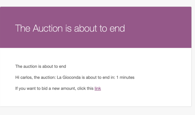 Auction about to end