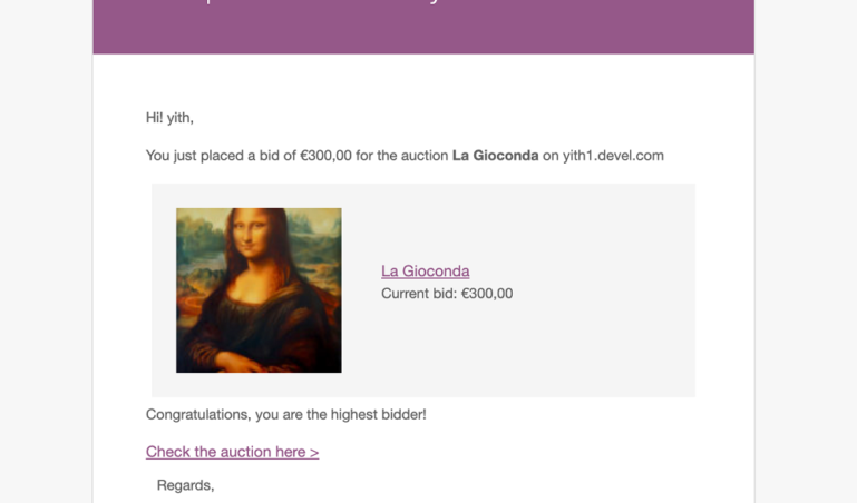 Placed a bid