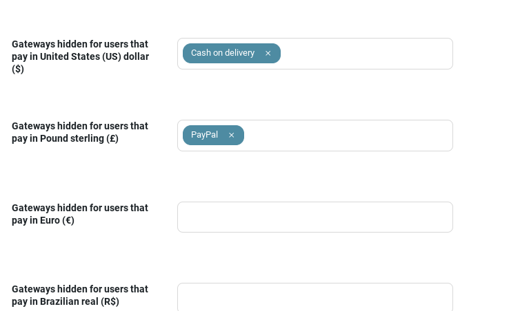 General settings - Payment gateway