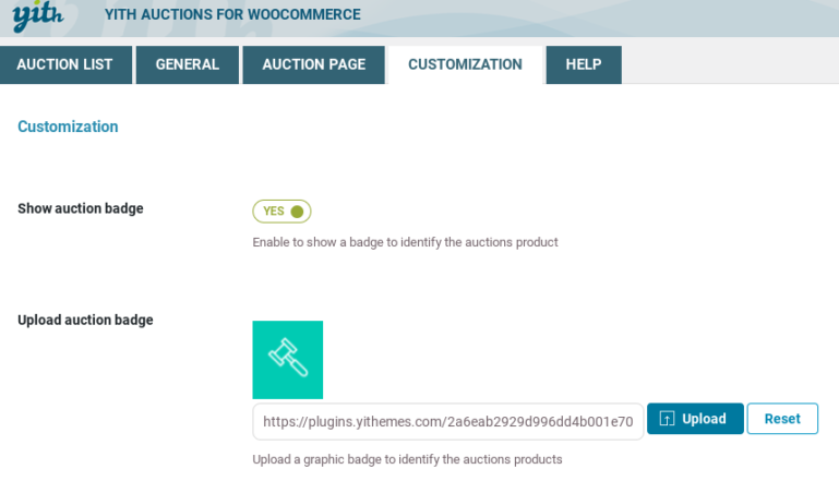 Customization – auction badge