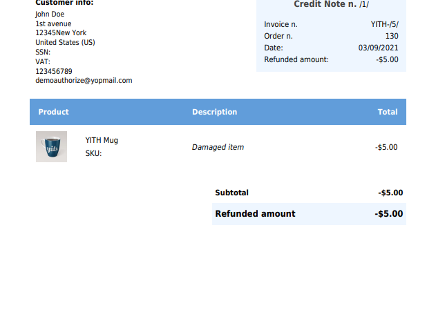 Credit note