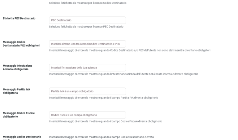Impostazioni Checkout