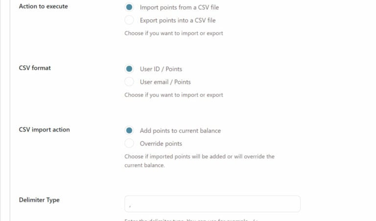 Import/export points