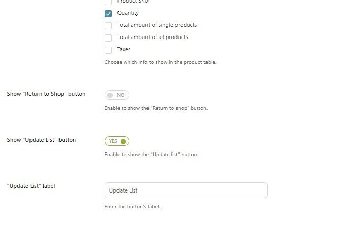 Request a quote page options 2/3