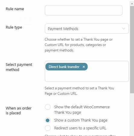 Payment methods rule