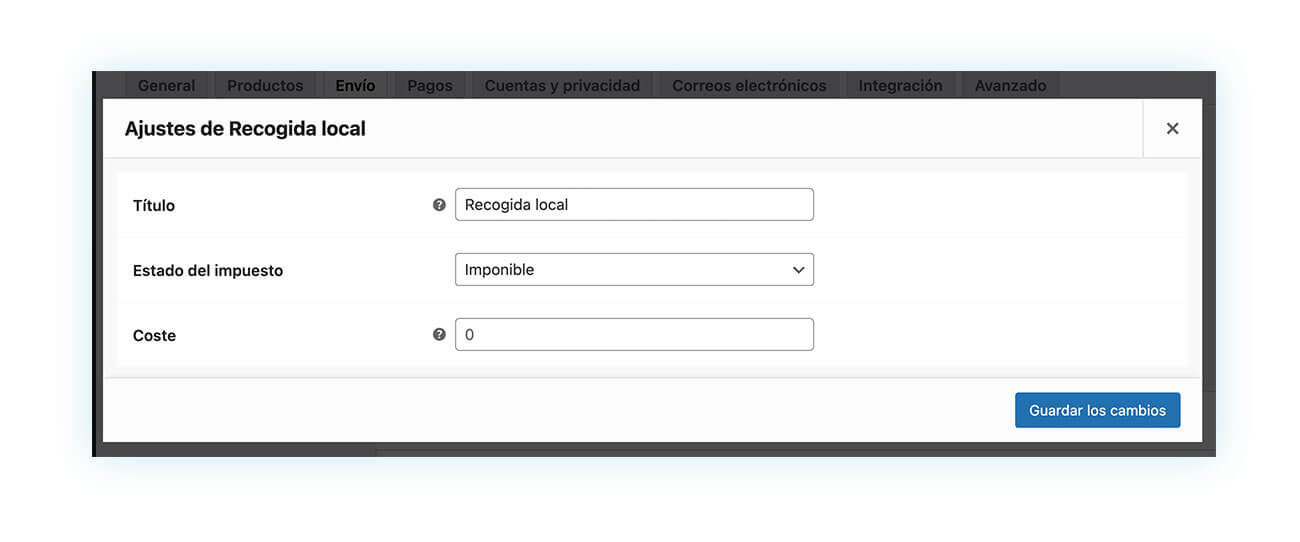 Recogida local en WooCommerce