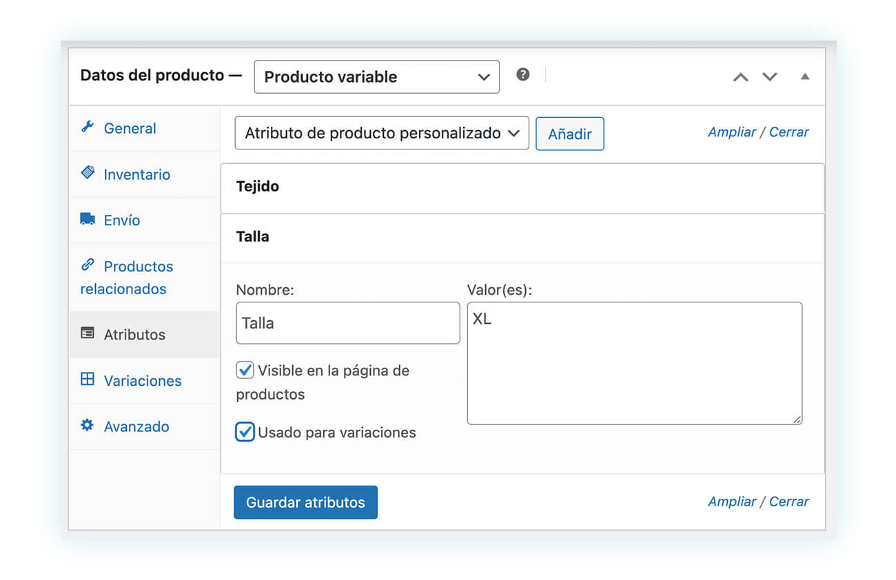 Variación agregada al atributo