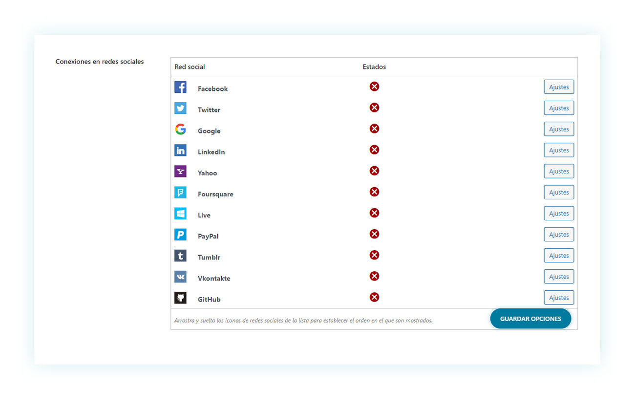 Conexiones en redes sociales