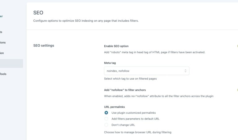 Seo settings