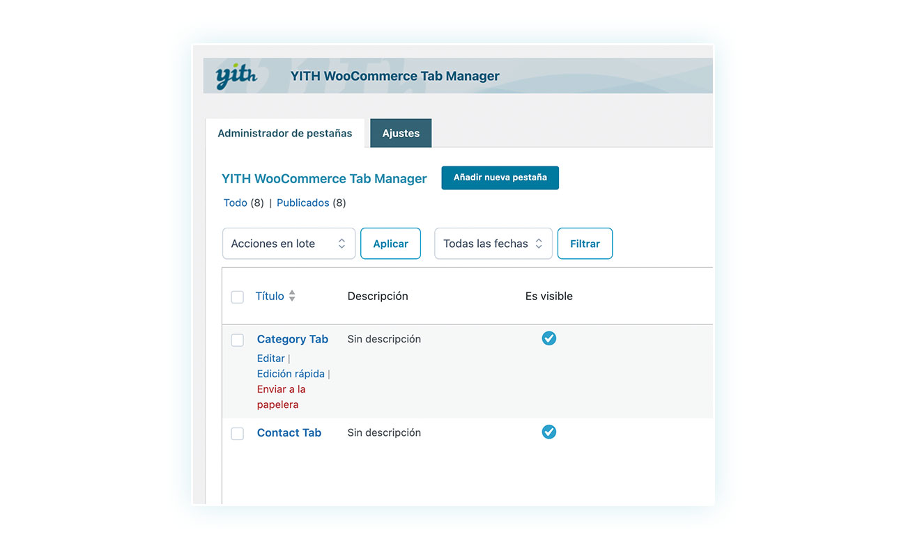 Añadir nueva pestaña con Tab Manager