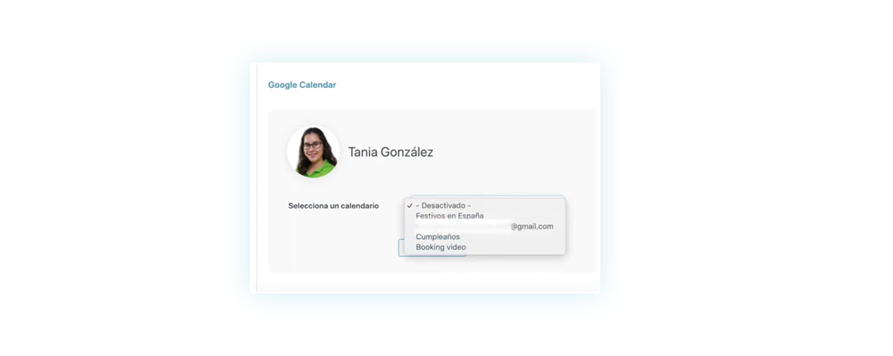 Cuenta en Google Calendar - seleccionar calendario