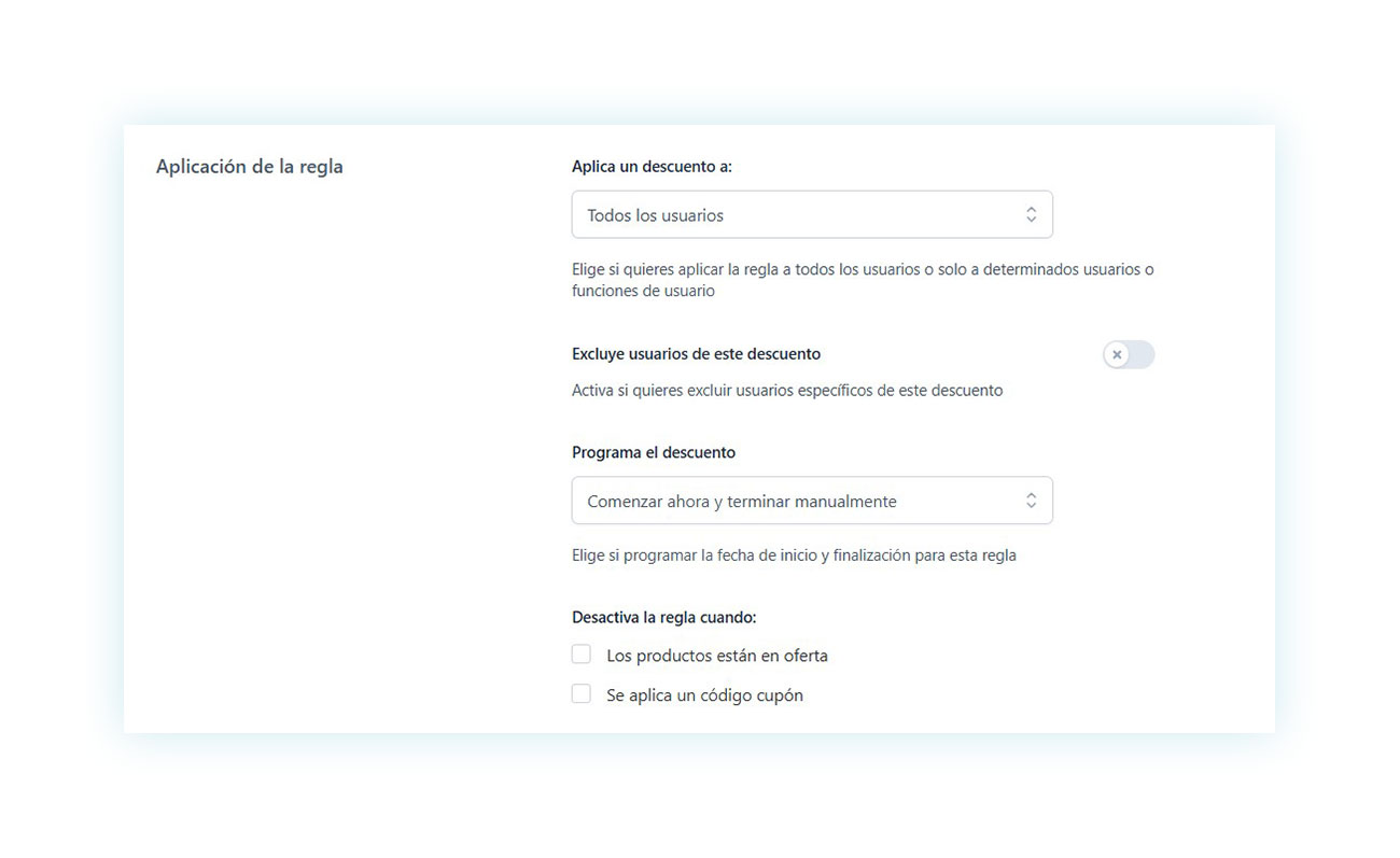 Aplicación de la regla