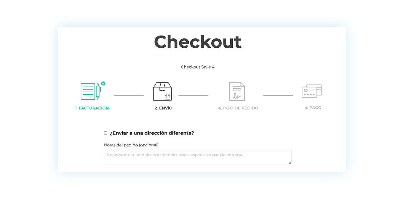 Envío en el checkout