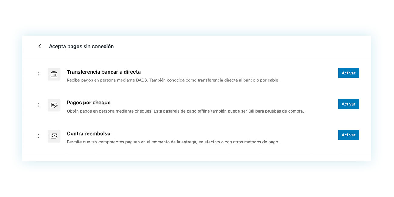 Pagos sin conexión