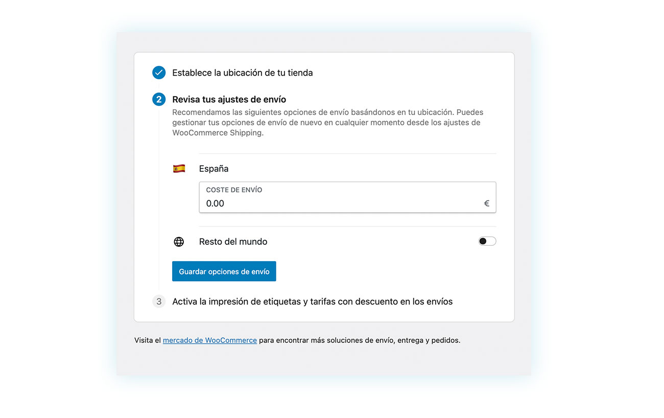 Ajustes de envío