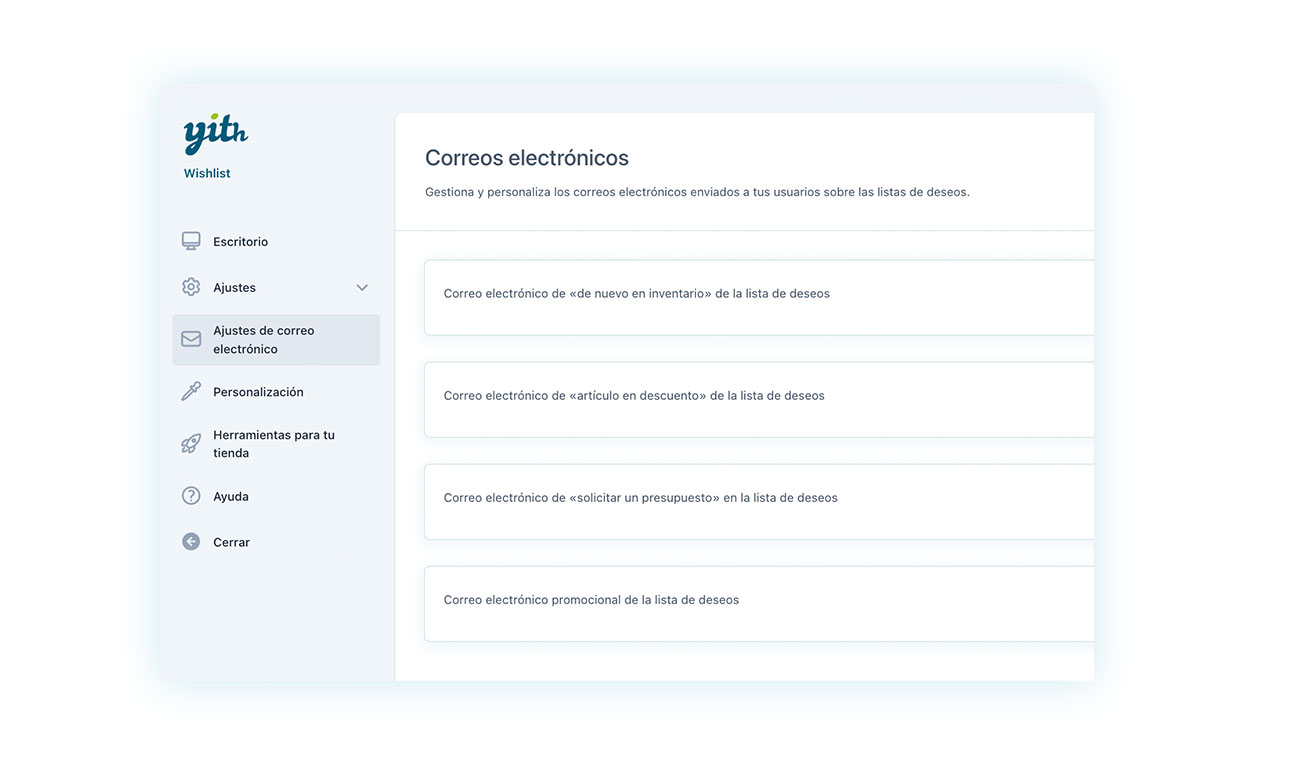 Tipo de correo electrónico enviado por el plugin
