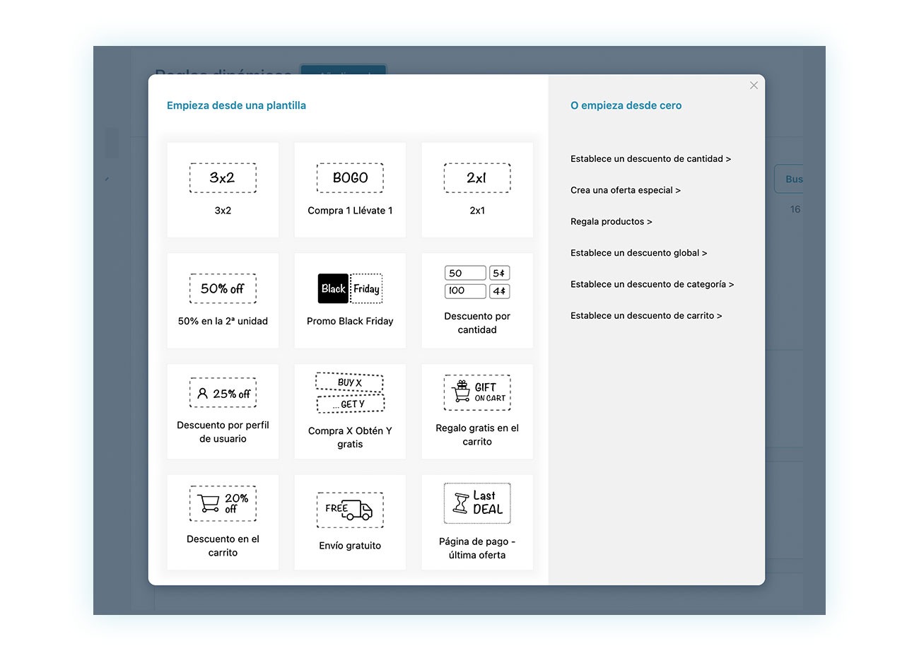 Tipos de promociones que se pueden crear con el plugin