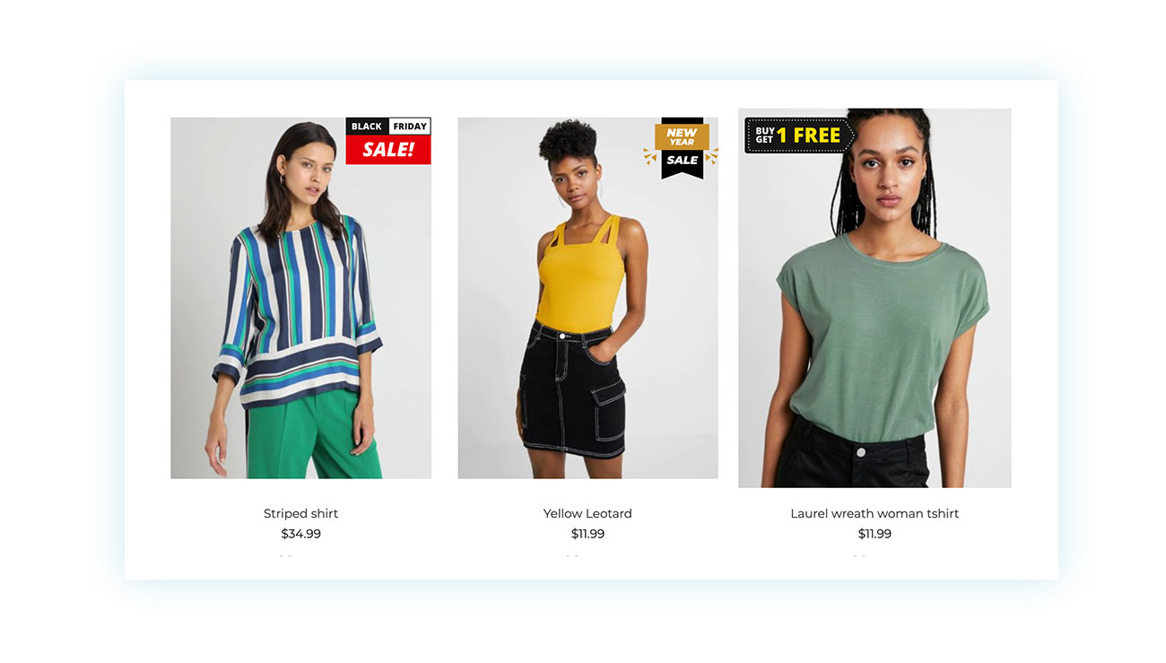 Ejemplo de promoción BOGO con insignia