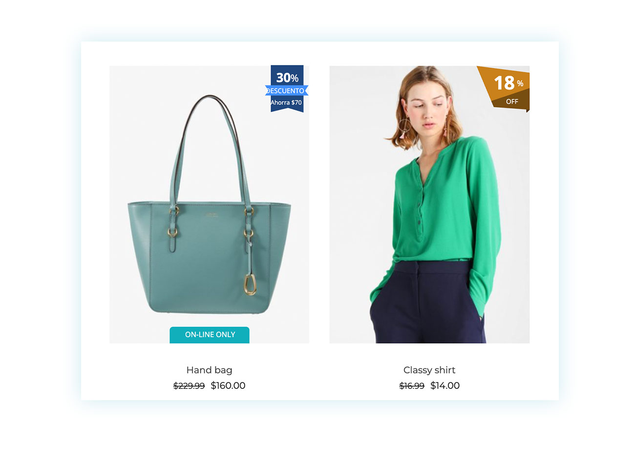 Insignia con valor de descuento