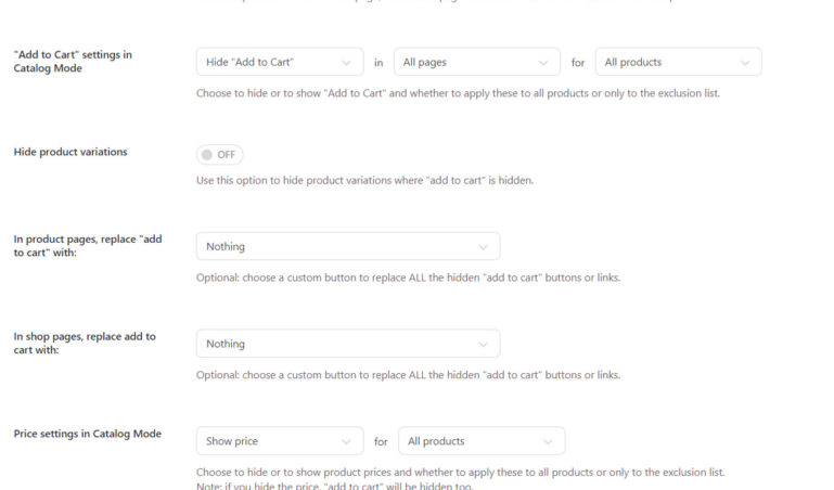 General settings 2/2
