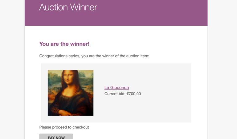 Auction winner