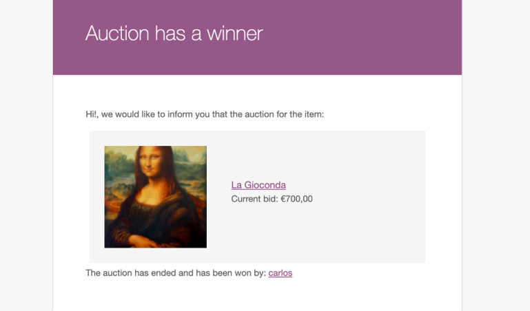 Auction winner