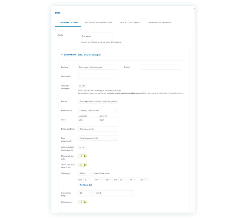 Opzioni data