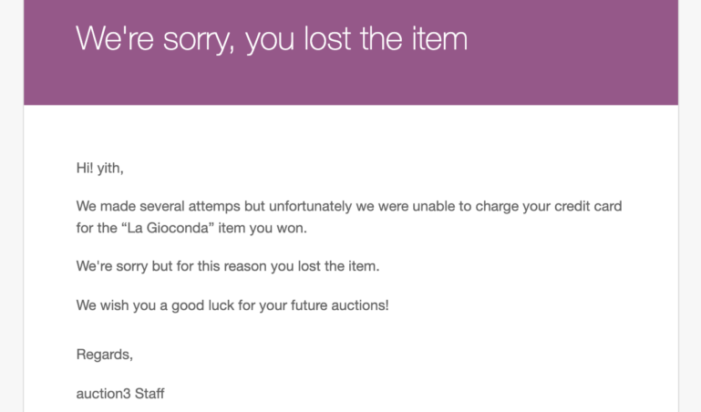 Third failed payment attempt - order cannot be completed
