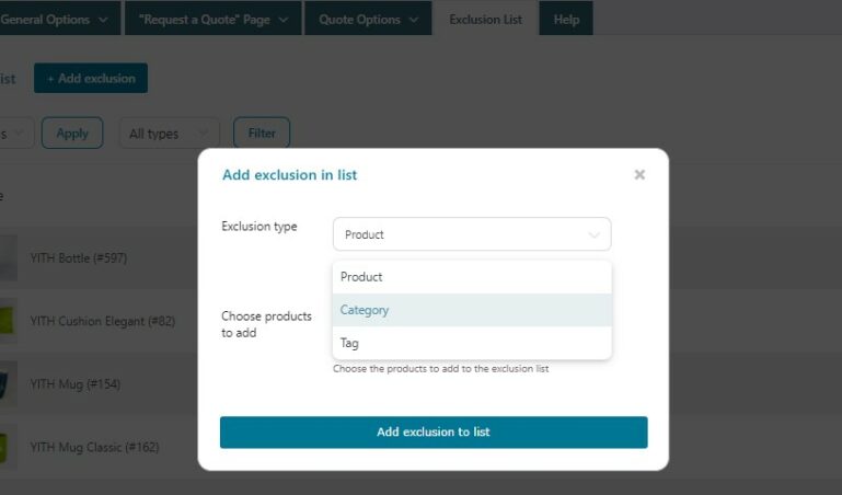 Exclusion list