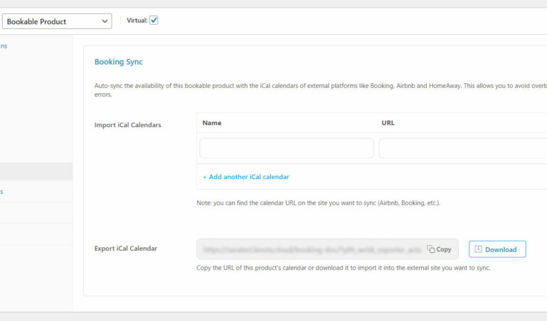 Booking options - Sync