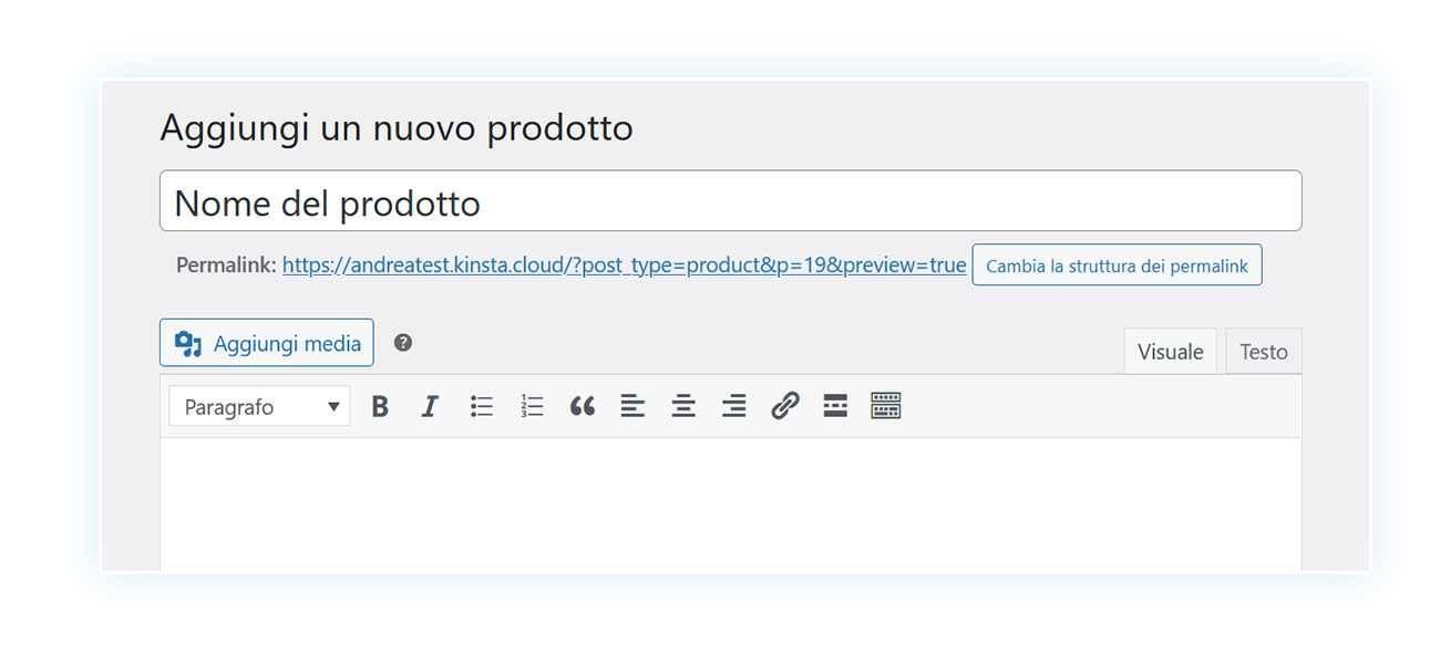 Nome del prodotto WooCommerce