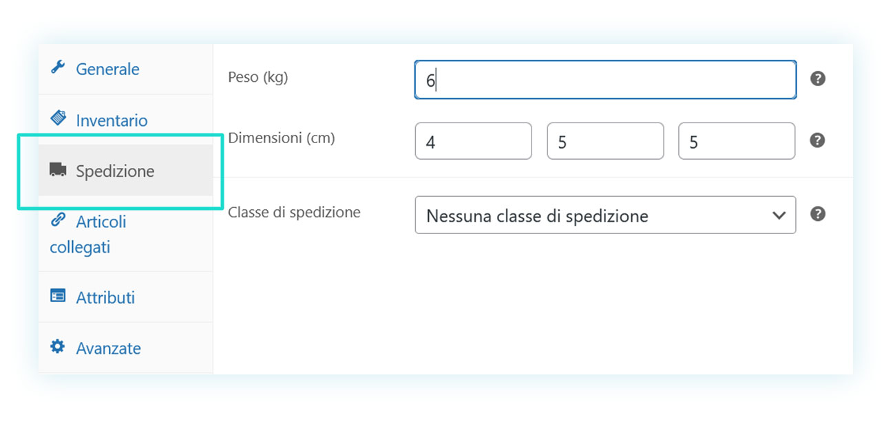 Spedizione del prodotto