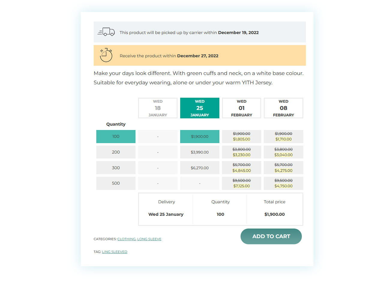 Delivery Date per i clienti