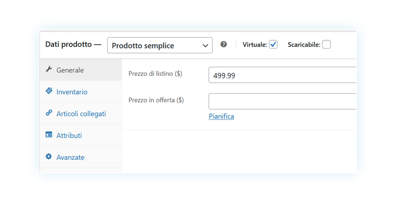  La vendita di un prodotto virtuale sul tuo eCommerce non richiede informazioni di spedizione