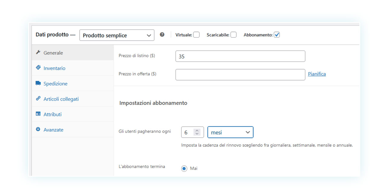 Offri pagamenti ricorrenti per i tuoi prodotti