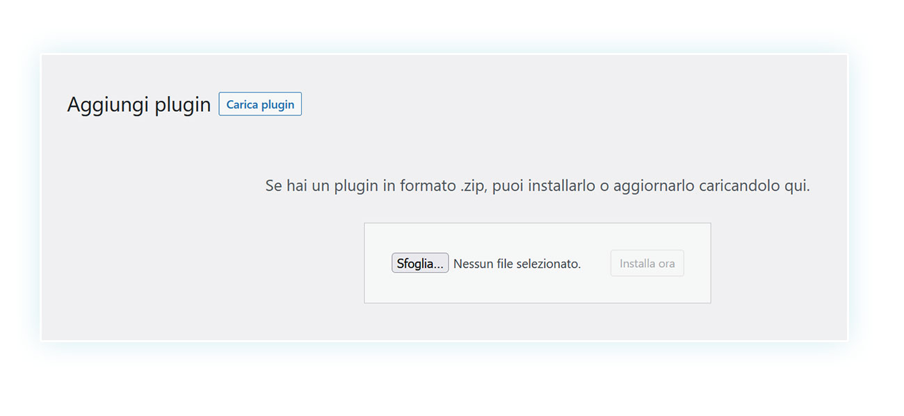 Caricamento del tuo plugin per l'offerta del buono regalo