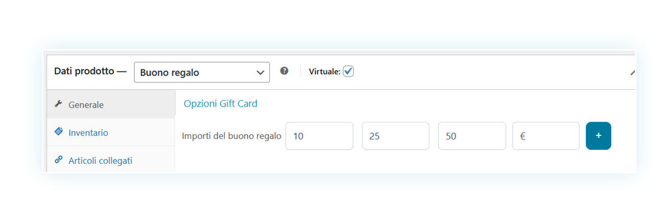 Spunta alla casella "Virtuale" di WooCommerce