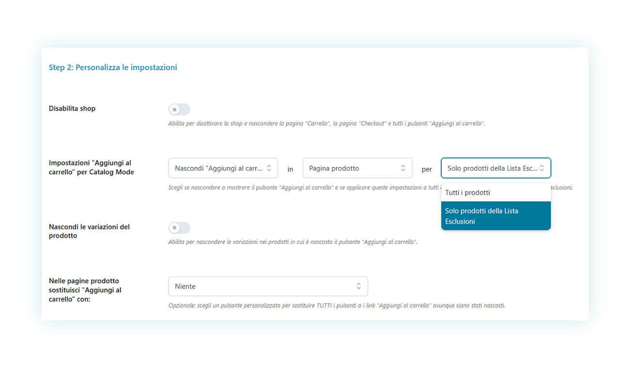 Mostra i pulsanti aggiungi al carrello solo su alcuni prodotti di WooCommerce