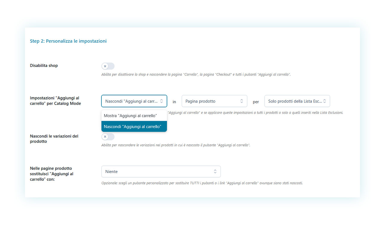 Nascondi il pulsante aggiungi al carrello su tutti i prodotti di WooCommerce