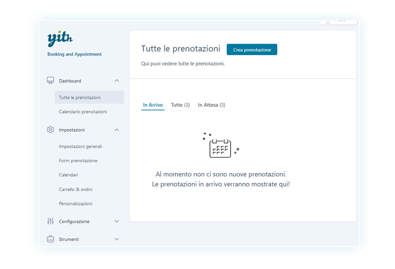 Visita la dasboard sul sito per gestire i tuoi appuntamenti e creane di nuovi con un singolo input