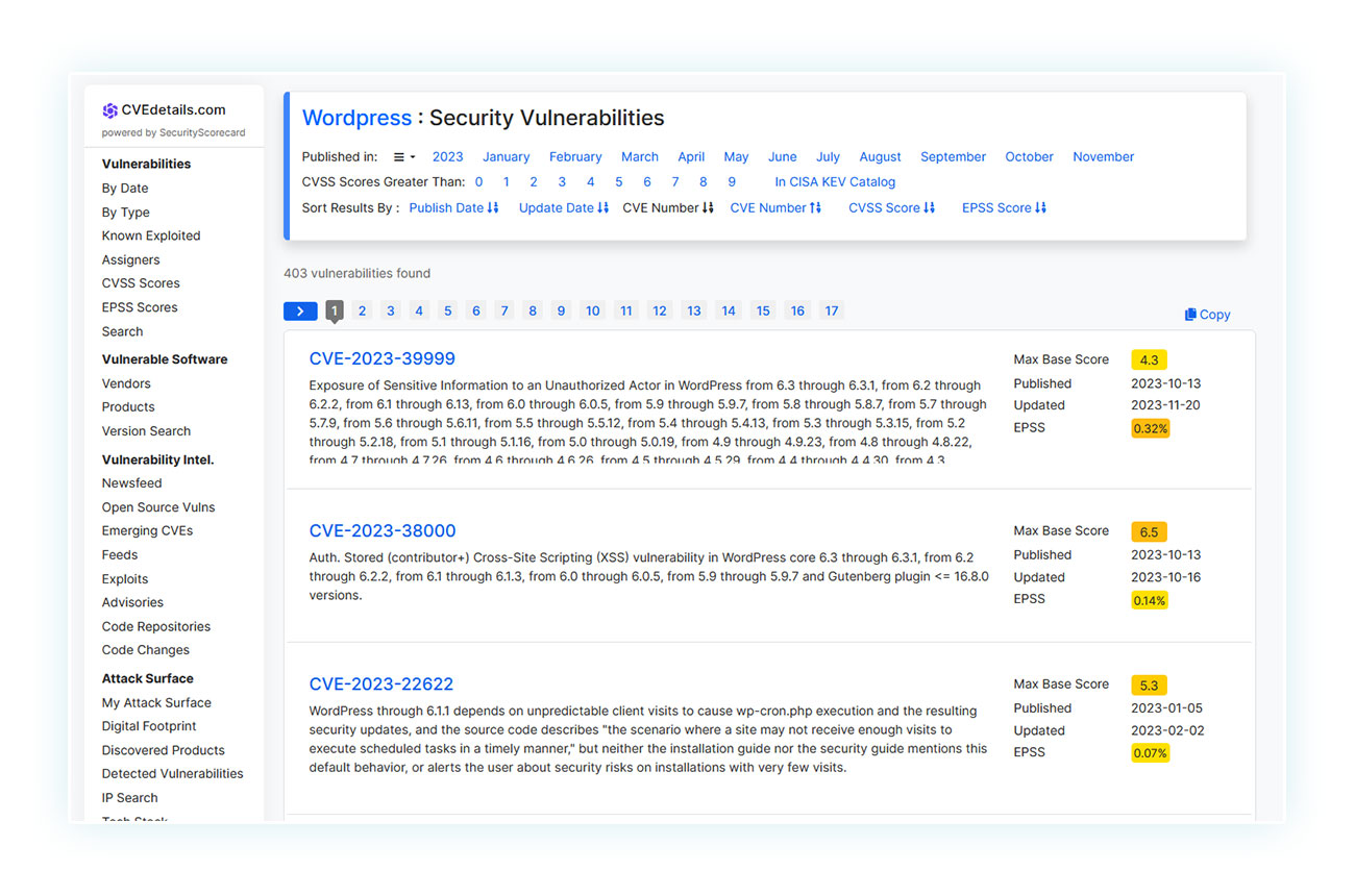 Esempio di falle di sicurezza nel software WordPress