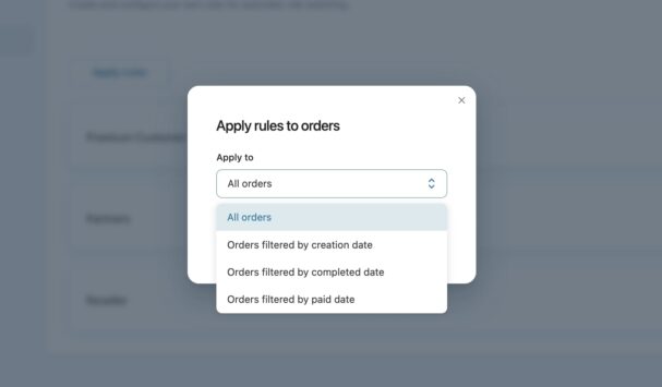 Apply rules to orders