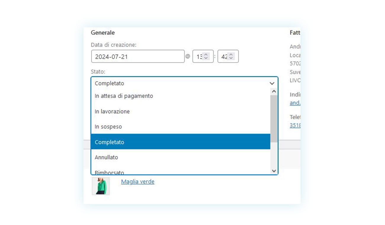 Stati Ordine di WooCommerce