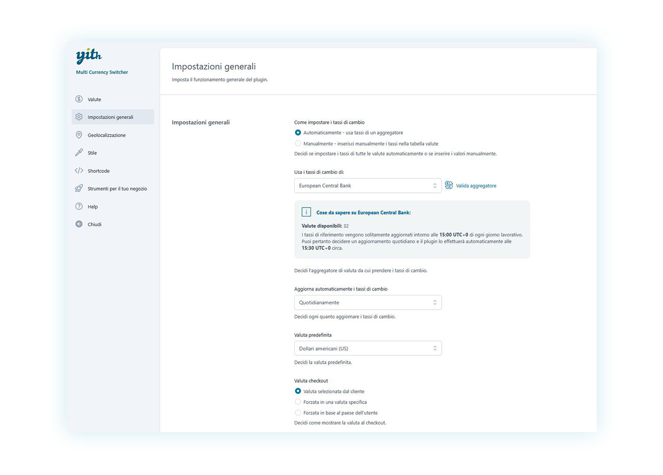 Tasso di cambio del e-Commerce