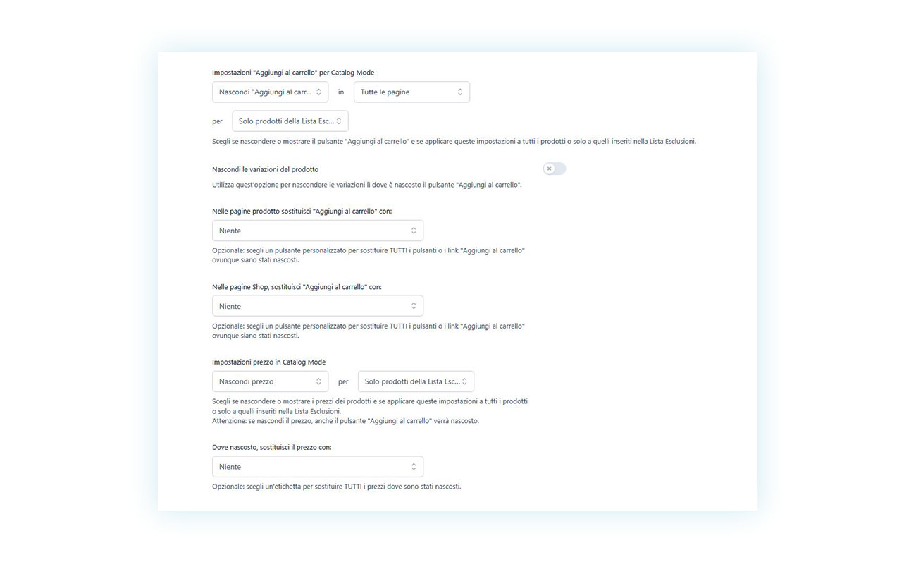 Opzioni del plugin