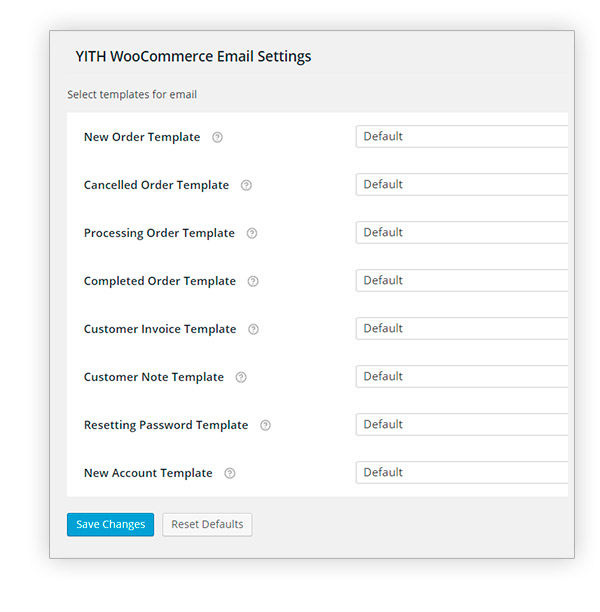 General settings